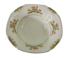 John Maddock and Sons Vintage Ivory Ware Bowl B Floral Gold Leafed 250ml 15.5cmD