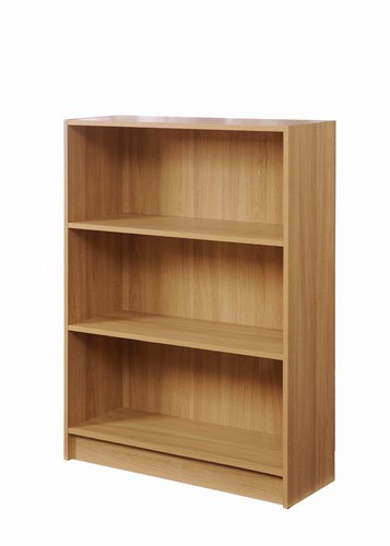 Bookcase low wide oak - bookcase, 3