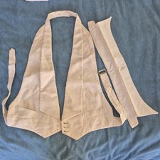 ​Vintage Adamson's Ltd White Marcella Pique Backless Evening Waistcoat Vest 1920