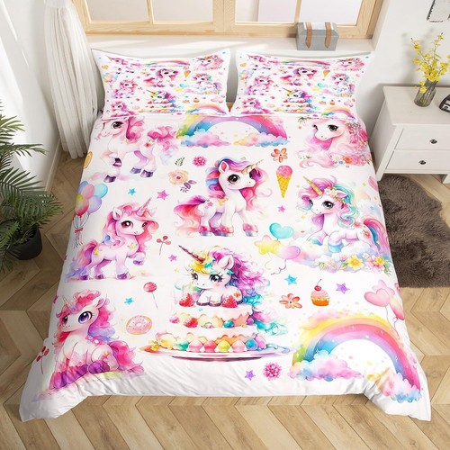Cartoon unicorns kids quilt - cartoon,