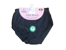  Ladies 3Pk Full Briefs 100% Cotton Knickers Underwear Womens Lingere 36-38cm 