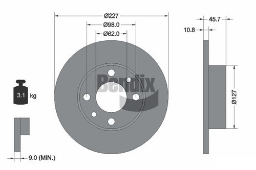Pcs bendix braking bds1229 - pcs,
