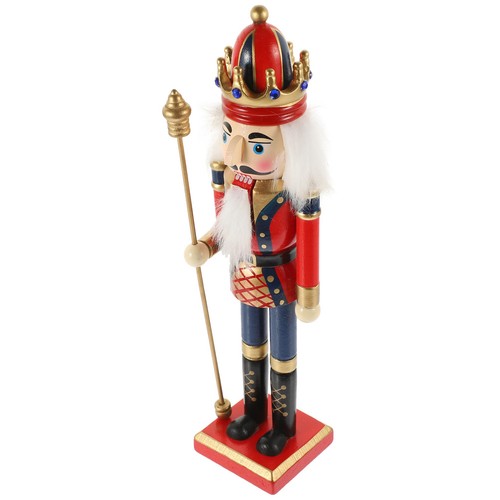 Xmas wooden nutcracker red - wooden,