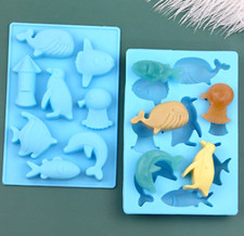 Penguin Whale Fish Dolphin Sea Horse Silicone Chocolate Cake Mould  Wax Melt