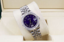 Rolex Datejust 31mm Custom 1ct Diamond Bezel & Custom Purple Dial Women's Watch