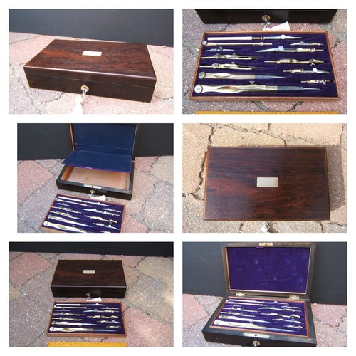 19c antique rosewood inlaid - 19c,