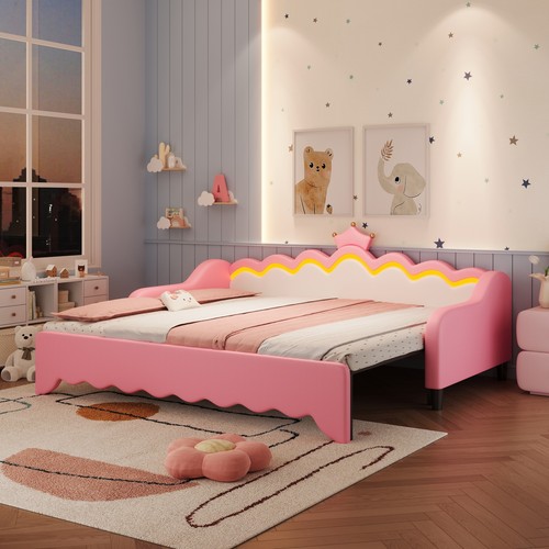 Single leather sofa bed - leather,