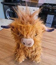 Clever Brown Highland Cow Coo Cuddly Toy Plush Stuffed Scottish Scotland Gift UK