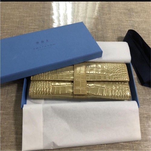 Smythson jewelry case gold - smythson,
