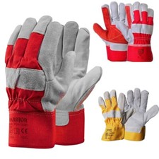 Red Grey Leather Gardening Gloves Thorn Proof Garden Work Rigger Safety Glove XL