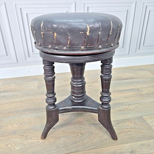 Antique vintage piano stool - antique,