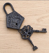 Large Rustic Wrought Iron Lock