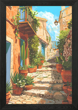 Greek Streets Framed Wall Art