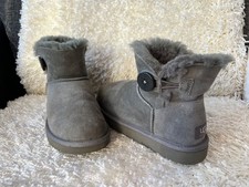 UGG  mini Bailey button grey  boots , UK size 5.5 , EUR  size 38