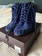 Mulberry Suede Moccasin Boots