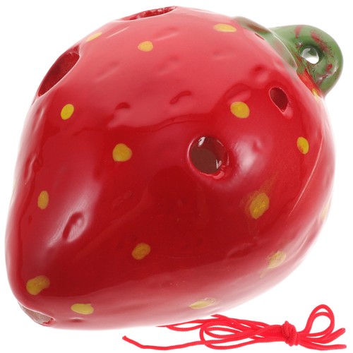 Ceramic strawberry ocarina - strawberry,