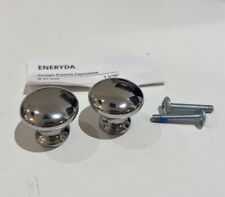 IKEA ENERYDA 2 X Door Knobs Handles Chrome Colour 27 mm 003.475.10 -No Packaging