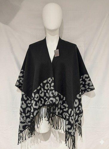 Open front poncho - poncho,, reversible