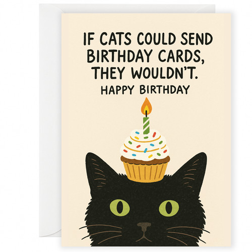 Funny cat birthday - card, –