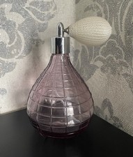 Purple Glass Perfume Bottle Atomiser Spray Handmade Quality Decorative Homeware