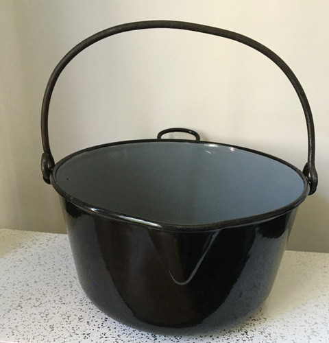 Vintage cast iron enamel jam - ,