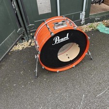 Free P&P.  22”. 22x9” Pearl Export Bass Drum. 22. Orange Lacquer Finish. Shallow