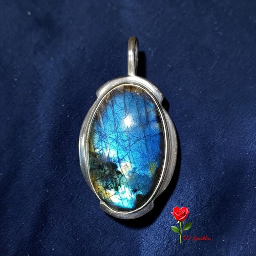 Large oval labradorite pendant - oval,