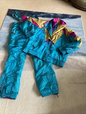 Stunning Ladies nevica Retro Ski Suit, 2 Piece Metallic Shiny Ski Suit Size 8-10