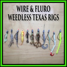 Pre tied WEEDLESS TEXAS CAROLINA RIGS WITH VARIOUS LURES- Perch, Pike, Zander