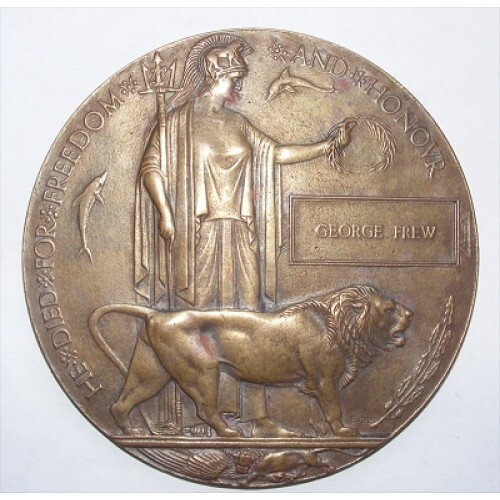 Ww1 death penny plaque - plaque, george