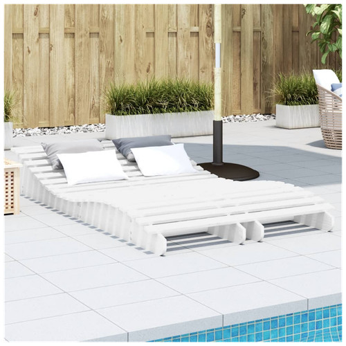 Sun lounger pair white - pair, solid