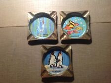 Vintage/Retro "Pearl Diver", " Penguins ", "Aquarium " ashtrays, set of 3