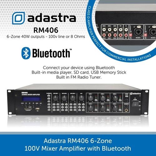 Adastra rm406 zone 100v - 6-zone,