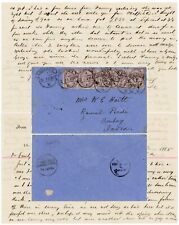 1885 LETTER JOSEPH BUCK SAWS + MECHANICAL TOOLS to EMILY HARTT RAWALPINDI INDIA