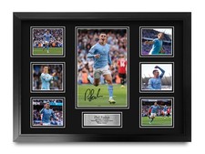 Phil Foden Manchester City Framed Printed Autograph Picture for Football Fan