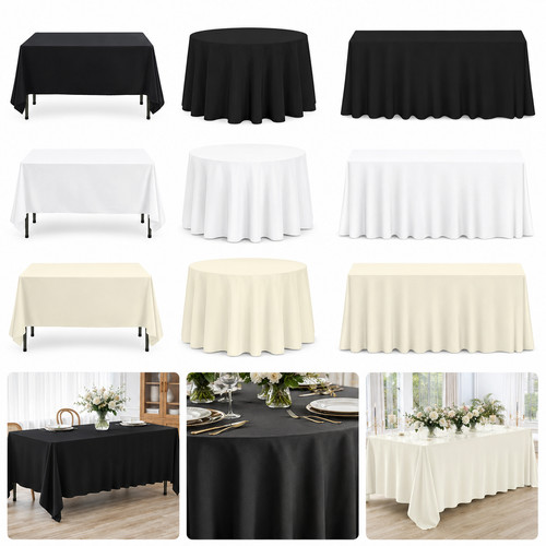 Tablecloth polyester round - polyester,