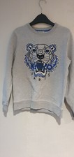 BOYS OFFICIAL KENZO GREY BLUE TIGER JUMPER SWEATER 11 12 YEARS 