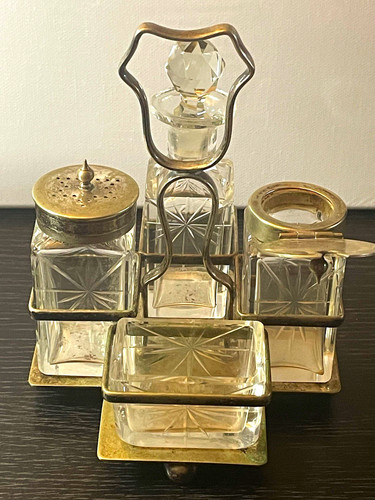 Antique cut glass - glass, cruet
