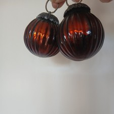 Vintage Pair Glass Kugel