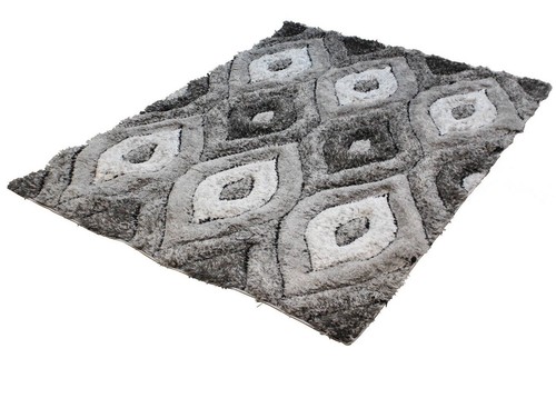 Patterned silver grey shaggy - grey,
