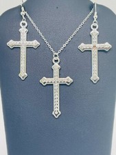 Bling Diamante Cross Necklace set ~ 3 Variations~ From £6.95 with FREE UK Post