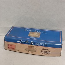Crown Dynasty Fine Porcelain Cordelia 12 Piece Tea Set W/Box
