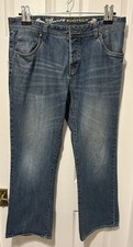 Red Herring Men’s Blue 38R Bootcut Fit Jeans Waist 38” & Inside Leg 31”