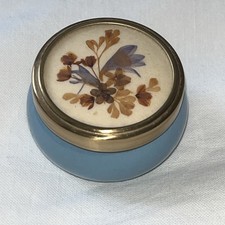 Vintage Framecraft Made in England Trinket Box With pressed Flowers lid 
