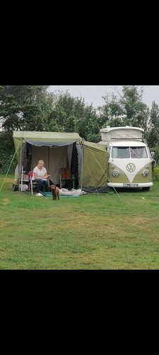 Retro awning camper van - retro,