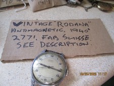 Vintage Rare WWII Rodana  Swiss Military Big Crown Watch Repair. #75-1210