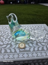Clear Bird Glass with Blue