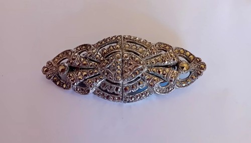 Art deco marcasite double clip - deco,