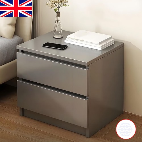Grey wooden bedside table - grey,