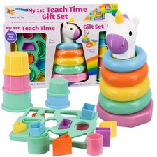 Stacking Cups Shape Sorting Rings Baby Toddler Activity Unicorn Toy Gift Set